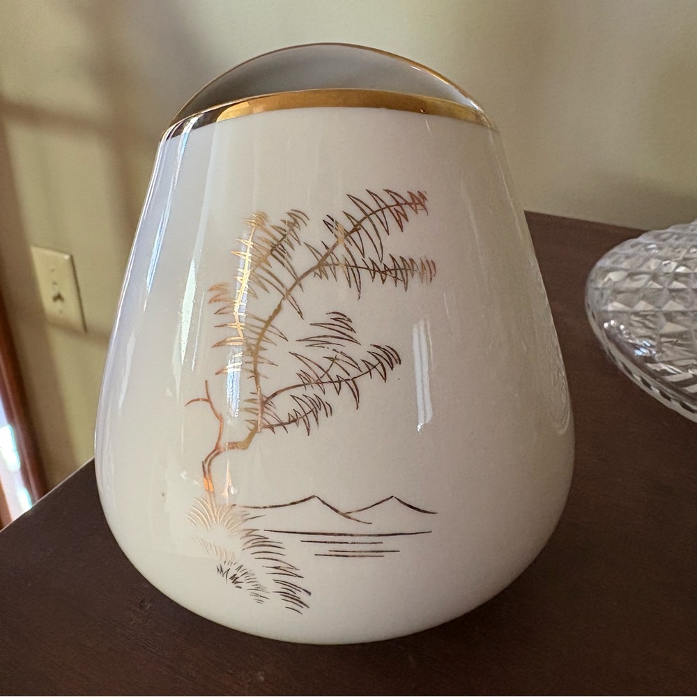 Alka Kunst Bavaria Beate Vase Hand Painted Trees Mountains